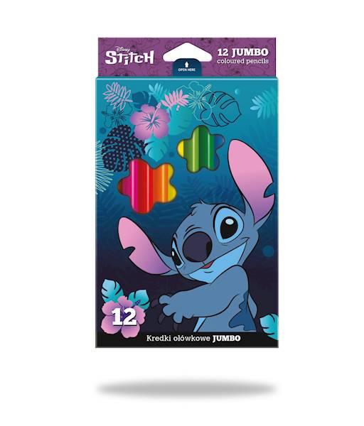 Kredki ołówkowe 12 kolorów Jumbo STITCH