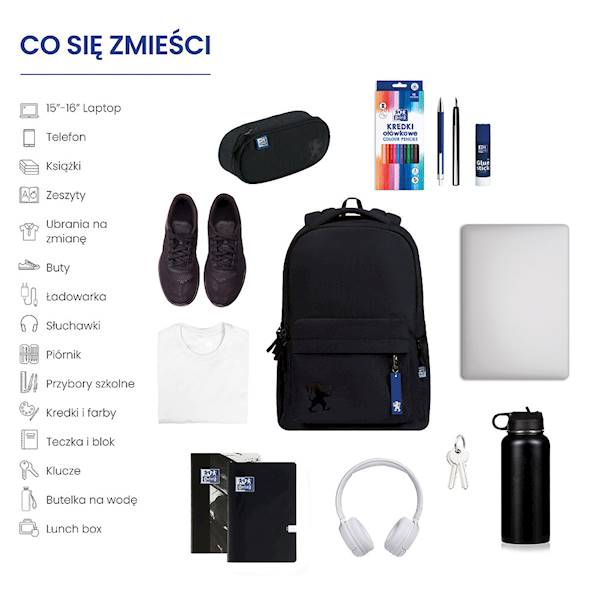 Plecak szkolny Oxford czarny