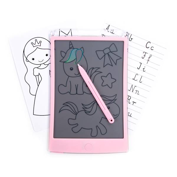 Przezroczysty tablet LCD Kidea różowy