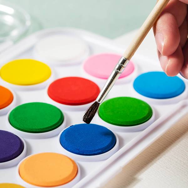 Farby akwarelowe Deli Colorun 12 kolorów + pędzel