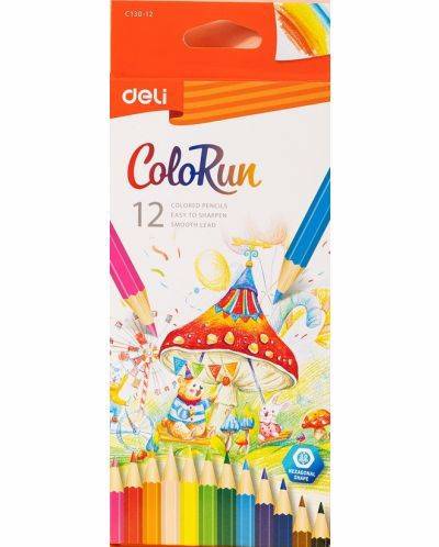 Kredki ołówkowe heksagonalne Deli 12 kolorów
