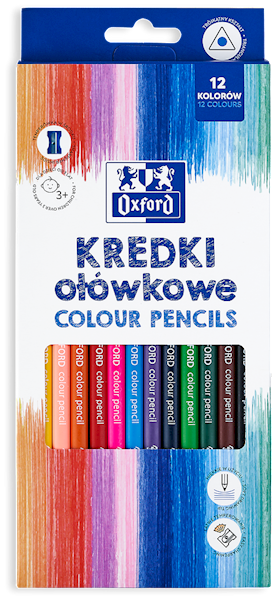 Kredki ołówkowe Oxford 12 kolorów