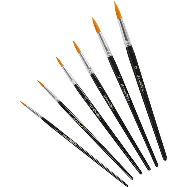 Pędzle artystyczne Flamingo Art Line 6 szt.