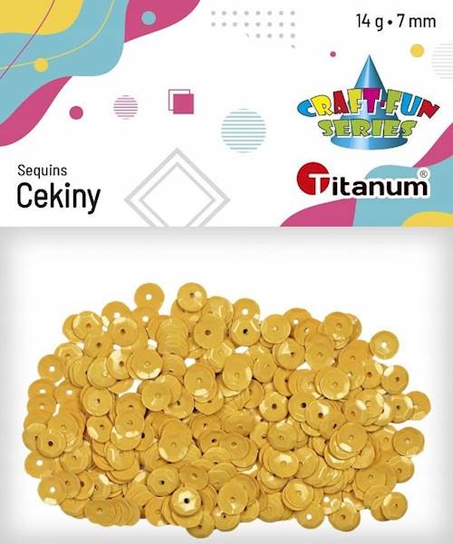 Cekiny Titanum okrągłe 7mm 14g żółte pastelowe