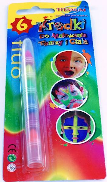 Kredki do malowania twarzy Titanum 6 kol. fluo