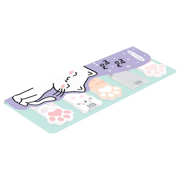 Zestaw karteczek samop. i zakładek Meshu Meow paw