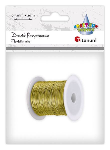Drucik florystyczny Titanum 0,3mm x 20m złoty