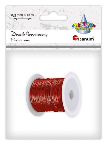 Drucik florystyczny Titanum 0,3mm x 20m czerwony