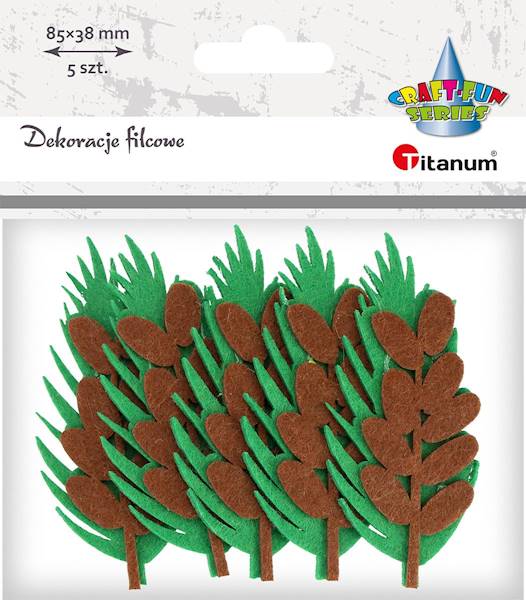 Dekoracje filcowe Titanum 5 szt. liście