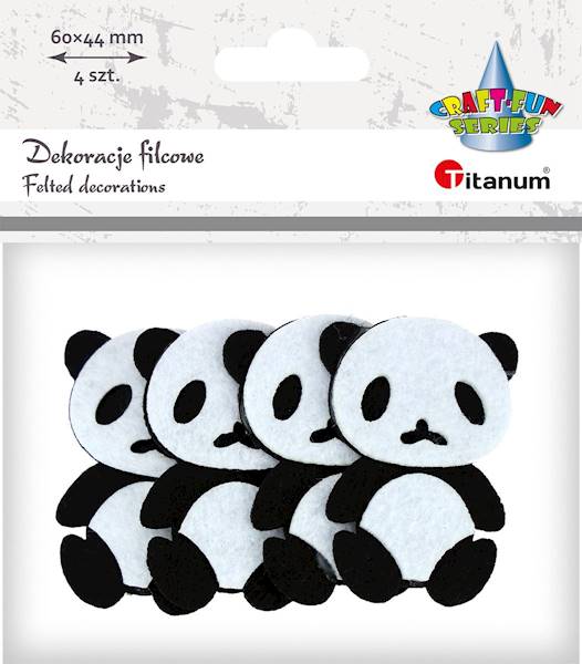 Dekoracje filcowe Titanum 4 szt. pandy