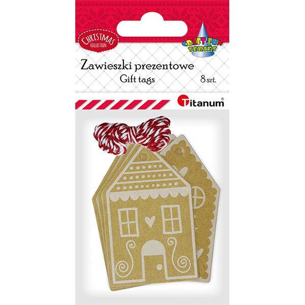 Zawieszki prezentowe Titanum 8 szt. piernikowy dom