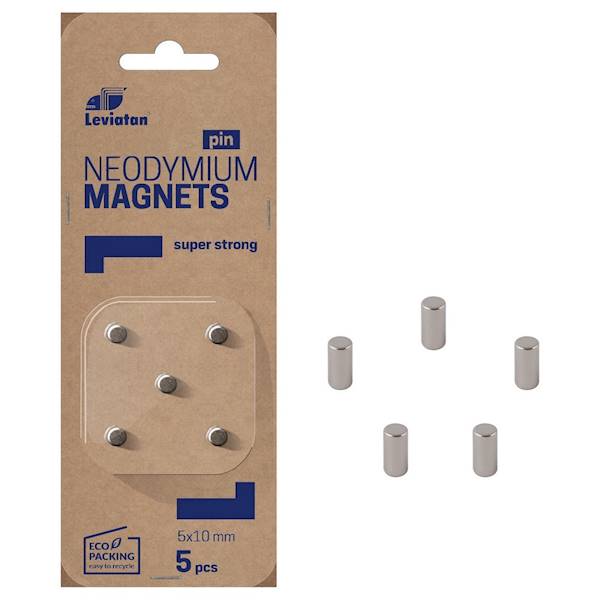 Magnesy neodymowe Leviatan PIN 5 sztuk