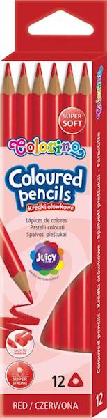 Kredki Colorino czerwone 12 sztuk 
