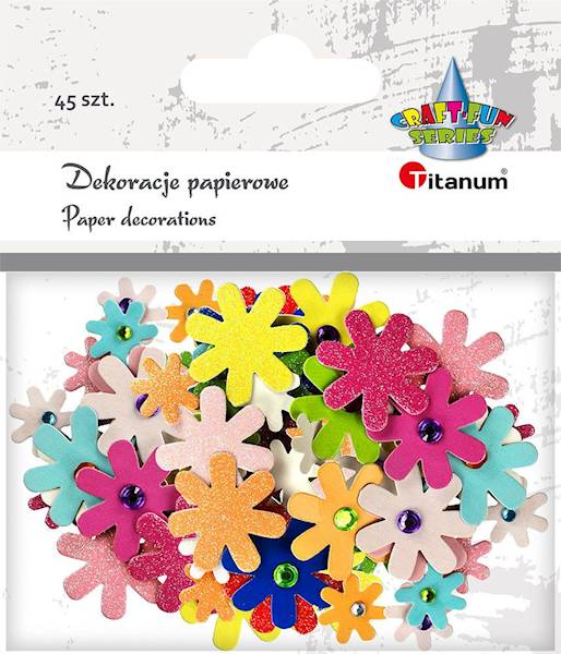 Dekoracje papierowe Titanum kwiaty 45 szt. 