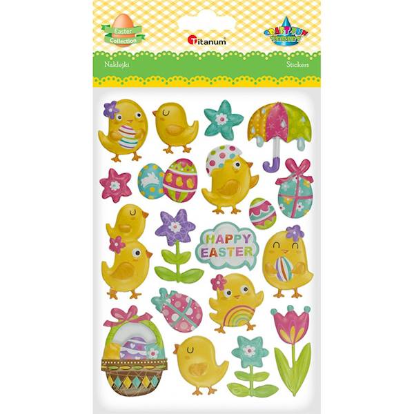 Naklejki wypukłe Titanum wielkanocne Happy Easter
