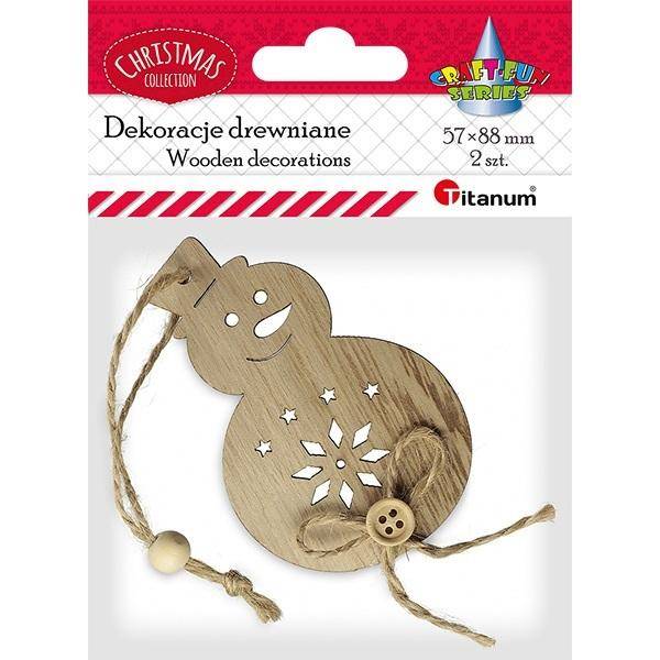 Dekoracje drewniane Titanum 2 szt. bałwanek
