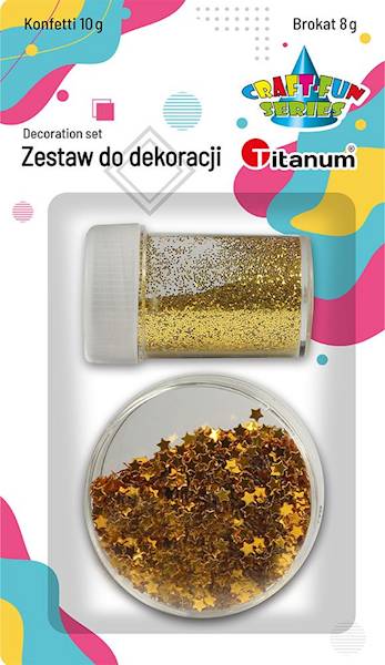 Zestaw brokat + konfetti złoty