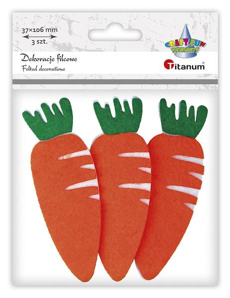 Dekoracje filcowe Titanum marchewki 3 szt. 