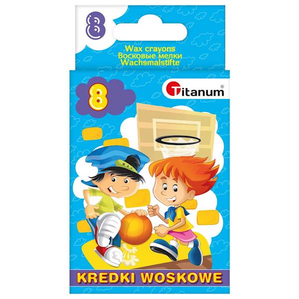 Kredki świecowe Titanum 8 kolorów