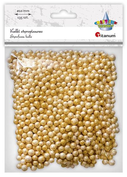 Kulki styropianowe Titanum 10mm 135 szt. złote