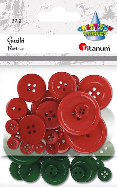 Guziki Titanum 30g zielone, czerwone