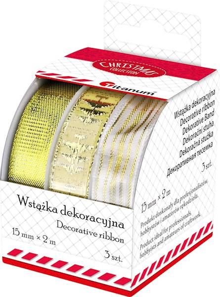 Wstążka dekoracyjna Titanum 3 szt. 15mm x 2m 
