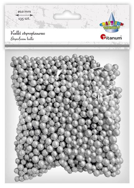 Kulki styropianowe Titanum 135 szt. srebrne