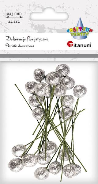 Dekoracje florystyczne Titanum a;24 srebrne kulki