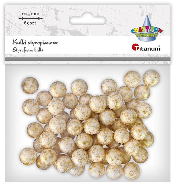 Kulki styropianowe Titanum 65 szt. 15mm złote