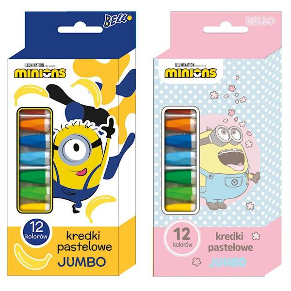 Kredki pastelowe 12 kolorów Minionki