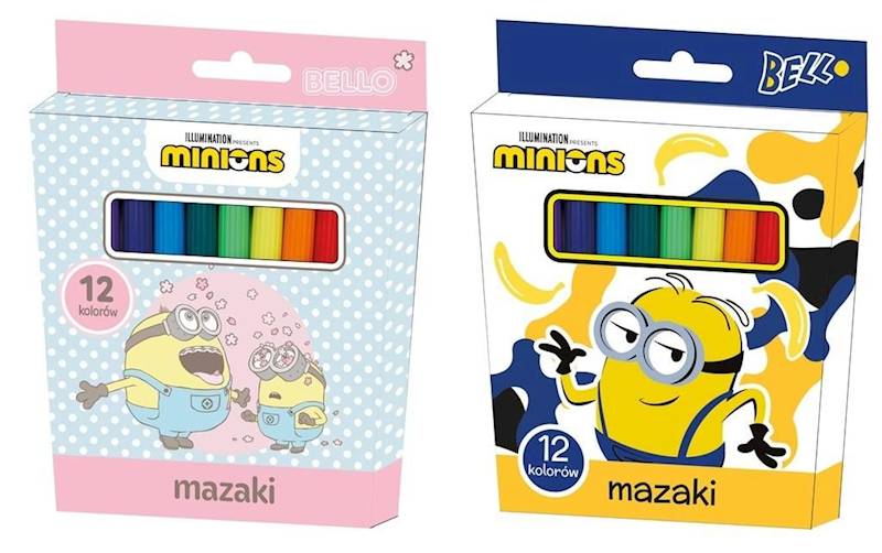 Flamastry Minionki 12 kolorów