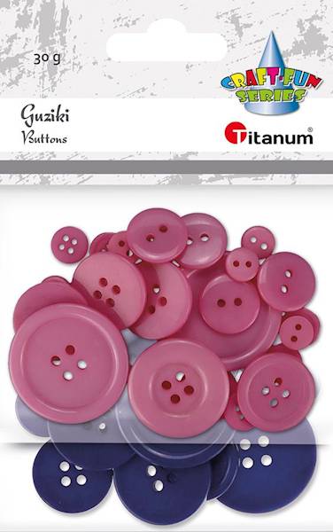 Guziki Titanum 30g różowe, granatowe