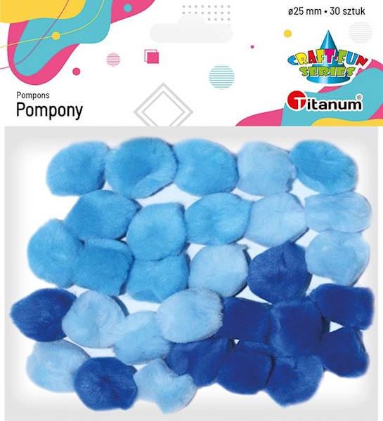 Pompony Titanum 30 szt. niebieskie