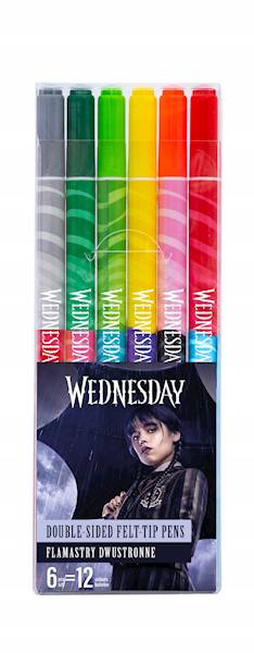 Flamastry ASTRA Wednesday dwustronne 6 szt./12 kol