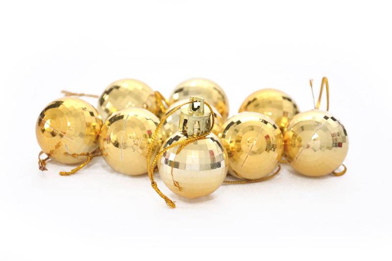 Bombki 3cm 9 szt. złote disco