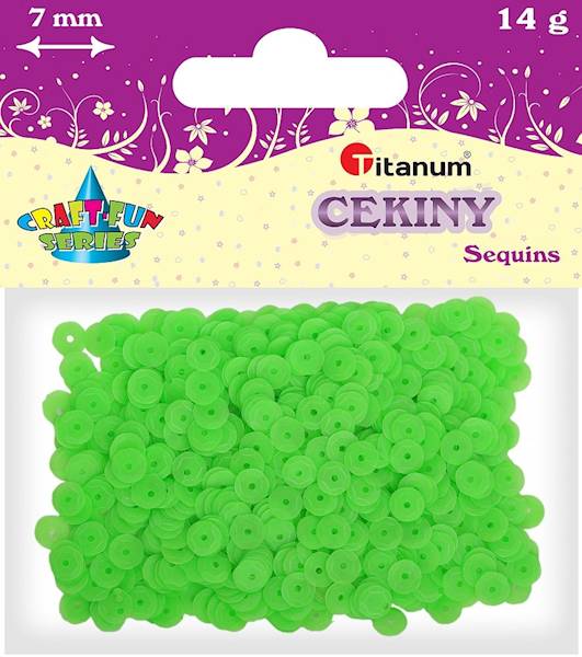 Cekiny Titanum okrągłe 7mm 14g zielone jabłko