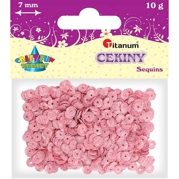 Cekiny Titanum okrągłe 7mm 10g różowo-białe