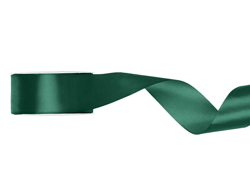 Wstążka satynowa butelkowa zieleń 25mm x 25m