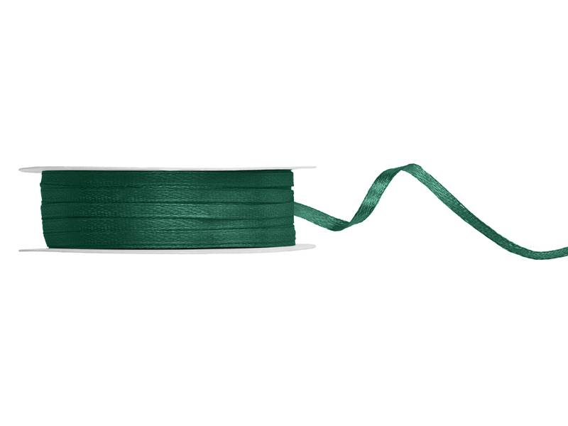 Wstążka satynowa butelkowa zieleń 3mm x 50m