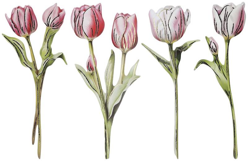 Dekoracje kartonowe Titanum tulipany 9 szt.