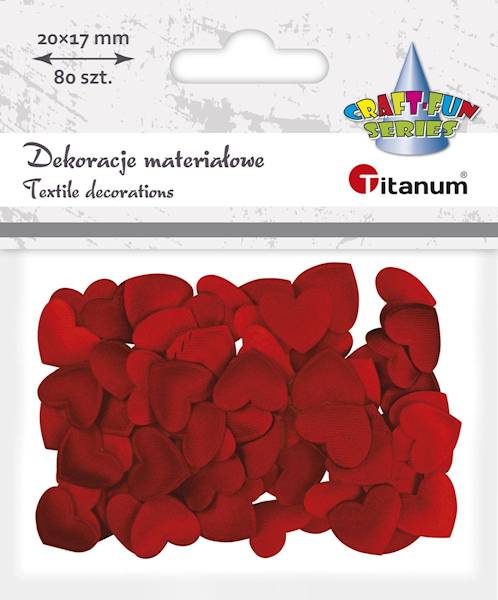 Dekoracje materiałowe Titanum serca 80 szt. 