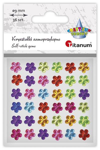 Kryształki samoprzylepne Titanum 36 szt. kwiaty