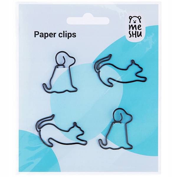 Klipy do papieru MESHU 19 mm Cat and dog 4 szt.