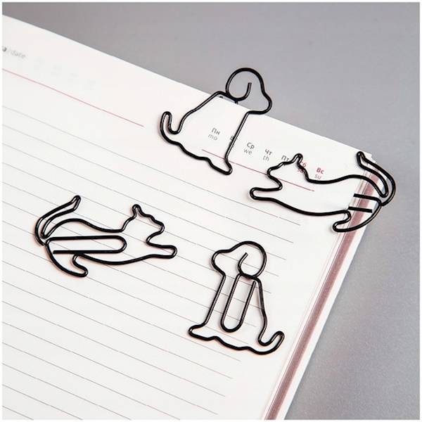 Klipy do papieru MESHU 19 mm Cat and dog 4 szt.