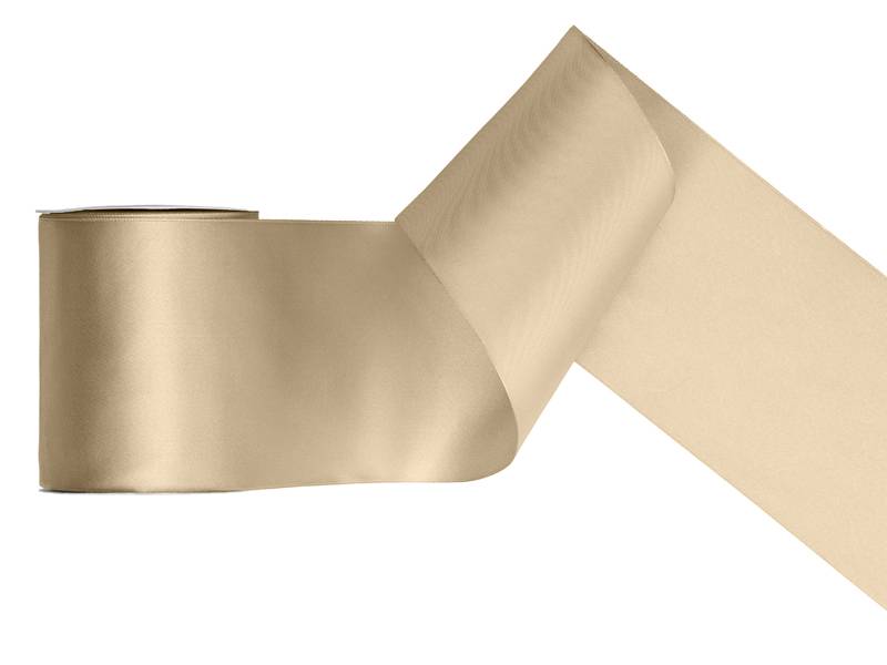 Wstążka satynowa zimny złoty 100mm x 25m 