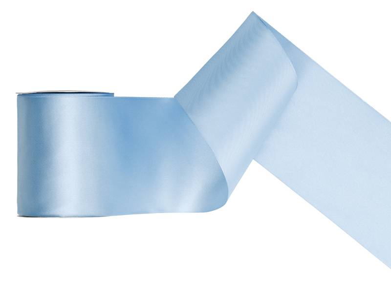 Wstążka satynowa j. mgl. niebieski 100mm x 25m 