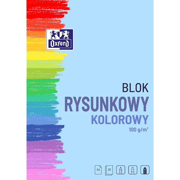Blok rysunkowy OXFORD A4 kolorowy