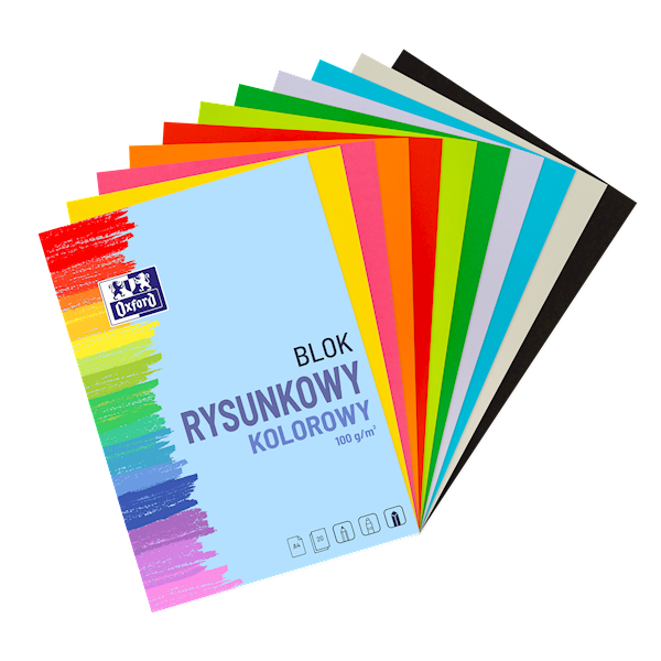 Blok rysunkowy OXFORD A4 kolorowy