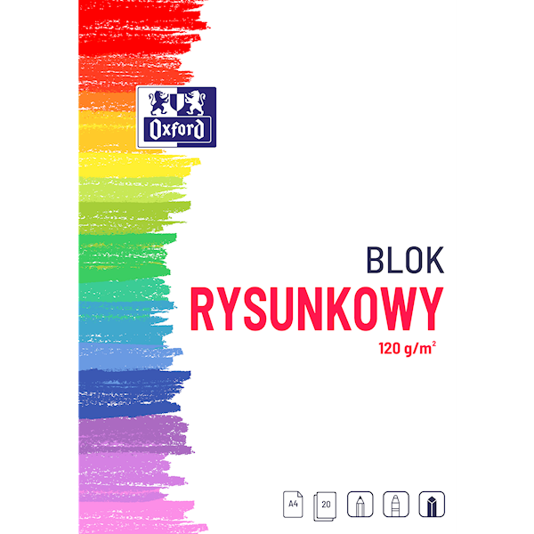 Blok rysunkowy OXFORD A4 120g 20k