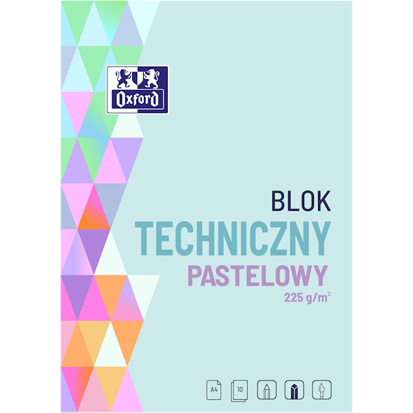 Blok techniczny OXFORD A4 kolorowy pastel 225g 10k